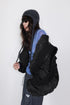CIRCLE RIBBED NYLON MA-1 -BLACK-